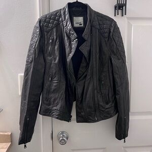 Levi's Vintage Y2K Black Moto Biker Genuine Leather Jacket size XL Unisex